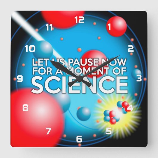 科学の一瞬一瞬を置こう スクエア壁時計 (正面)