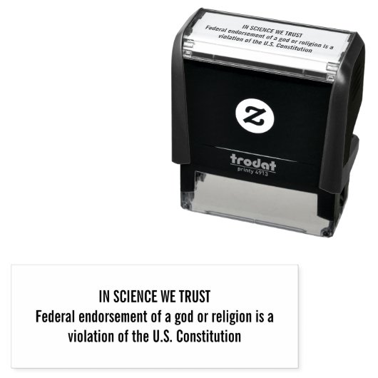 科学の中で我々は自己を信じるゴム印 セルフインキングスタンプ (インサイチュ)