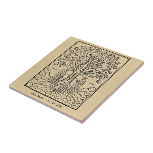 科学の中世木 タイル (側面)