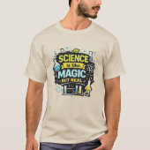 科学の先生Tシャツ 魔法だけど本当 Funny Gift Tシャツ (正面)