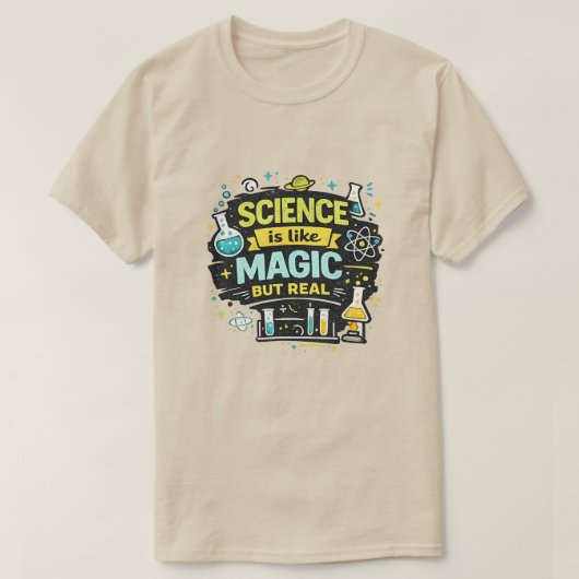 科学の先生Tシャツ 魔法だけど本当 Funny Gift Tシャツ (デザイン正面)