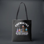 科学の化学者ユーモア化学は料理に似ている トートバッグ<br><div class="desc">化学は料理だ。スプーンを舐めるな。この科学おもしろいデザインは、すべてのおたく、ギーク、学生または化学者のための完璧な贈り物アイディアである。</div>