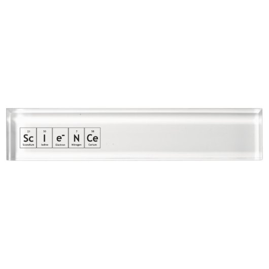 科学の周期表の要素の単語化学 デスクネームプレート (正面)