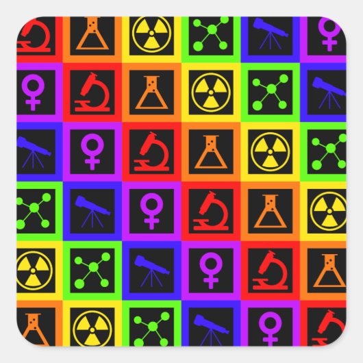 科学の女の子 スクエアシール (正面)