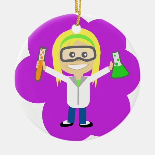 科学の女の子 セラミックオーナメント (正面)