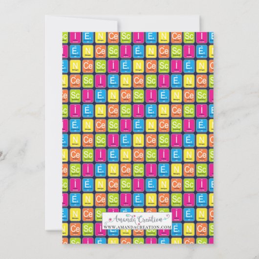 科学の実験のテーマの誕生日の招待状 招待状 (裏面)