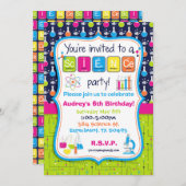 科学の実験のテーマの誕生日の招待状 招待状 (正面/裏面)