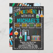 科学の実験の誕生日のパーティの招待状 招待状 (正面/裏面)