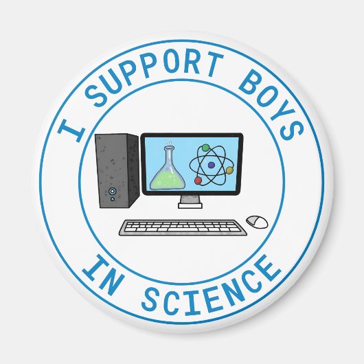 科学の少年を応援する マグネット (正面)
