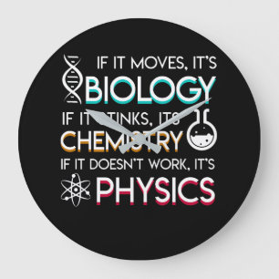 科学の恋人は生物学の悪臭化学を動かします ラージ壁時計