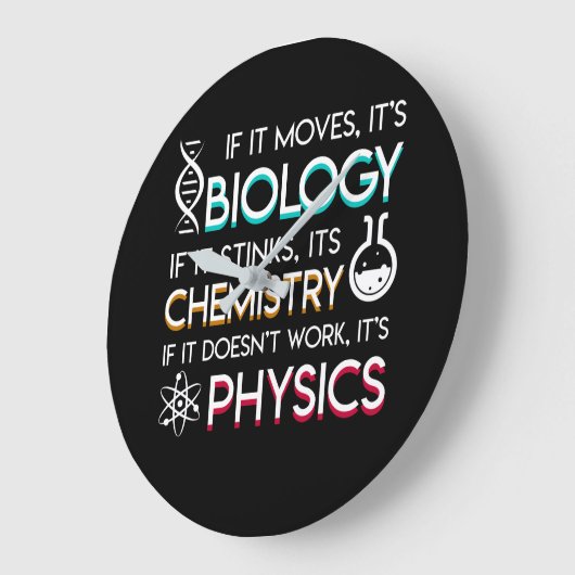 科学の愛好家が生物学の臭い化学を動かす ラージ壁時計 (傾斜)