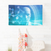 科学の抽象芸術の概念として分子の背景 横断幕 (インサイチュ)