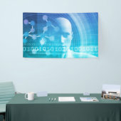 科学の抽象芸術の概念として分子の背景 横断幕 (トレードショー)