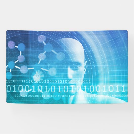 科学の抽象芸術の概念として分子の背景 横断幕 (横)