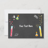 科学の挿入物カード科学のパーティーの実験RSVP 出欠カード (正面)