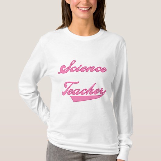 科学の教師のピンクのTシャツおよびギフト Tシャツ (正面)