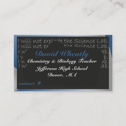 科学の教師の黒板の名刺 名刺 (正面)