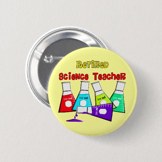 科学の教師のBeekerの退職したなデザイン 缶バッジ (正面&裏面)