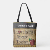 科学の教師| DIYの名前がある愛 トートバッグ (裏面)