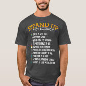 科学の気候変動物理学のために立ち上がる Tシャツ (正面)