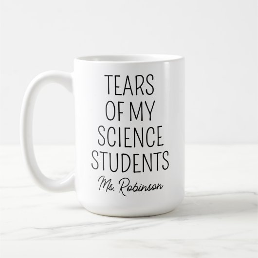科学の生徒たちの涙、先生への感謝 コーヒーマグカップ (左)