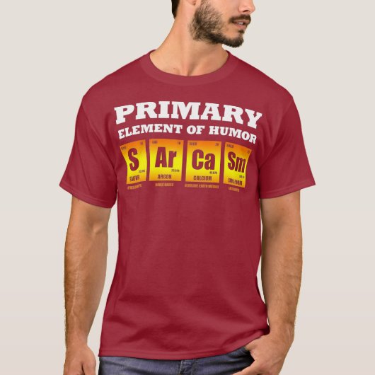 科学の皮肉S Ar Ca Smの主な要素 Tシャツ (正面)