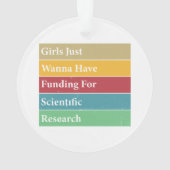 科学の研究のために資金を得たいと思う女の子 オーナメント (裏面)