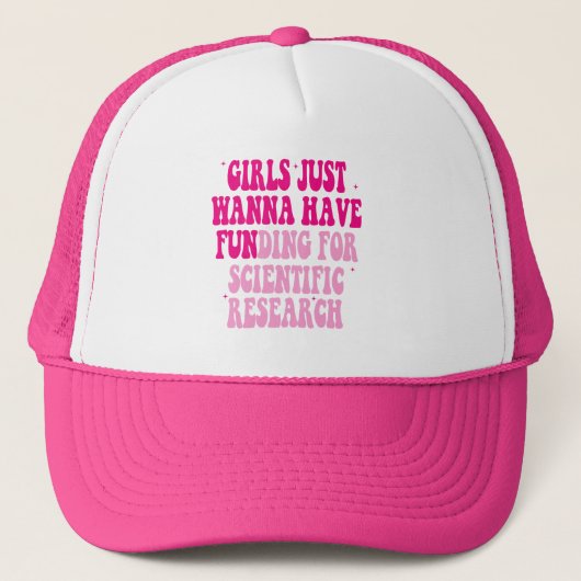 科学の研究のために資金を得たいと思う女の子 キャップ (正面)