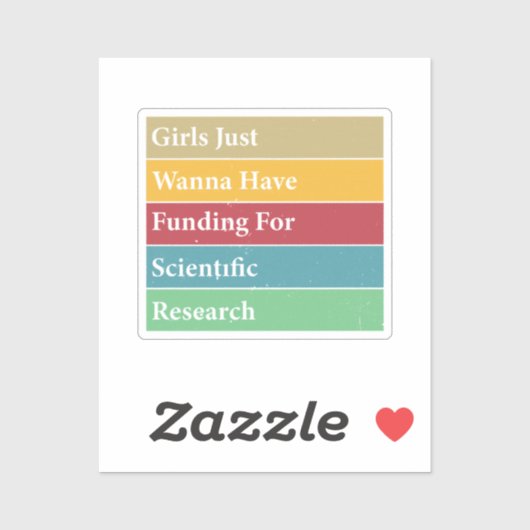 科学の研究のために資金を得たいと思う女の子 シール (シート)