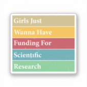 科学の研究のために資金を得たいと思う女の子 シール (正面)