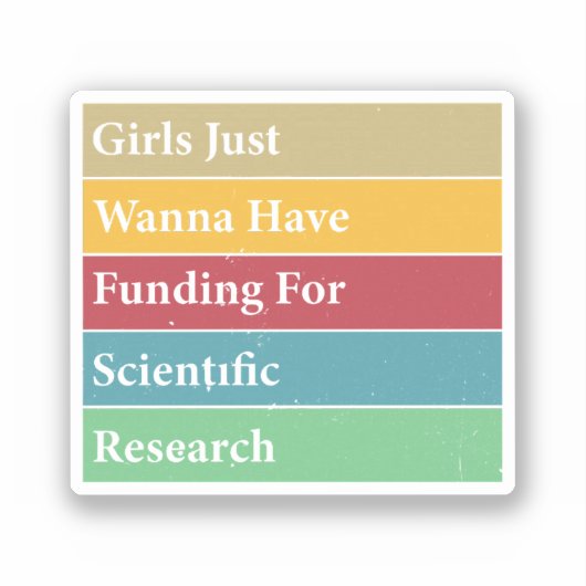 科学の研究のために資金を得たいと思う女の子 シール (正面)