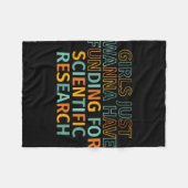 科学の研究のために資金を得たいと思う女の子 フリースブランケット (正面(横))