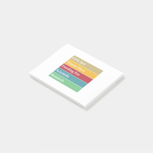 科学の研究のために資金を得たいと思う女の子 ポストイット (アングル)