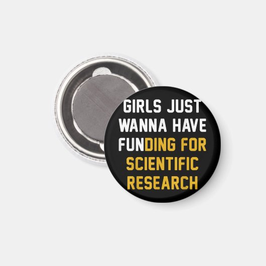 科学の研究のために資金を得たいと思う女の子 マグネット (正面/裏面)