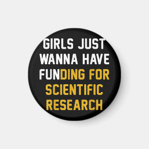 科学の研究のために資金を得たいと思う女の子 マグネット