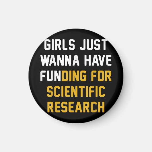 科学の研究のために資金を得たいと思う女の子 マグネット (正面)