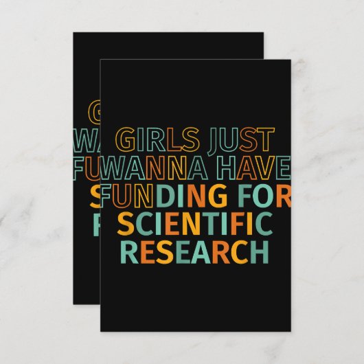 科学の研究のために資金を得たいと思う女の子 招待状 (正面/裏面)