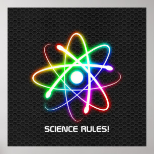 科学の規則! カラフルで白熱［赤熱］光を放つな原子 ポスター