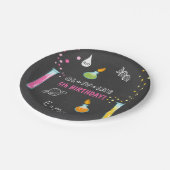 科学の誕生日の紙皿の実験の実験室の女の子 ペーパープレート (アングル)