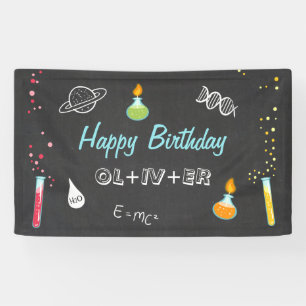科学の誕生日バナー実験ラボパーティーボーイ 横断幕