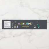 科学の誕生日パーティーの女の子の好意 ペットボトルラベル (シングルラベル)