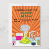 科学の誕生日パーティーへの招待 招待状 (正面)