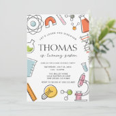 科学の誕生日パーティー招待状 • マッドサイエンス 招待状 (スタンド正面)