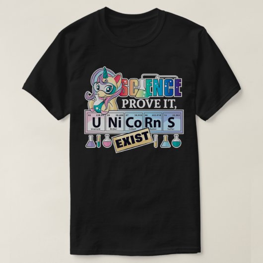 科学はそれを証明する、ユニコーンEist科学おもしろい合唱団 Tシャツ (デザイン正面)