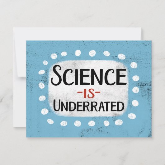 科学はグリーティングカードに過少評価 カード (正面)