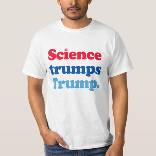 科学はトランプを切り札にする Tシャツ (正面)