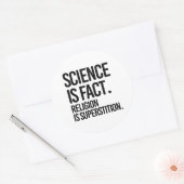 科学は事実だ。宗教は迷信である。 ラウンドシール (封筒)