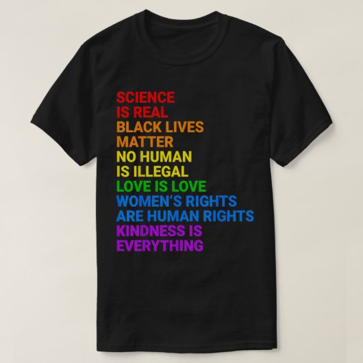 科学は人実在権LGTBQ同性愛者プライドMon Tシャツ (デザイン正面)
