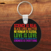 科学は人間は違法なキーチェーンではない キーホルダー (正面)