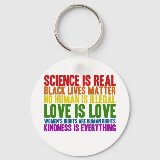 科学は人間は違法なキーチェーンではない キーホルダー (正面)